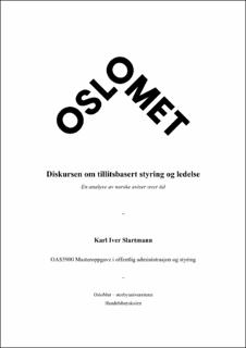 ODA Open Digital Archive: Diskursen om tillitsbasert og ledelse: en analyse av norske